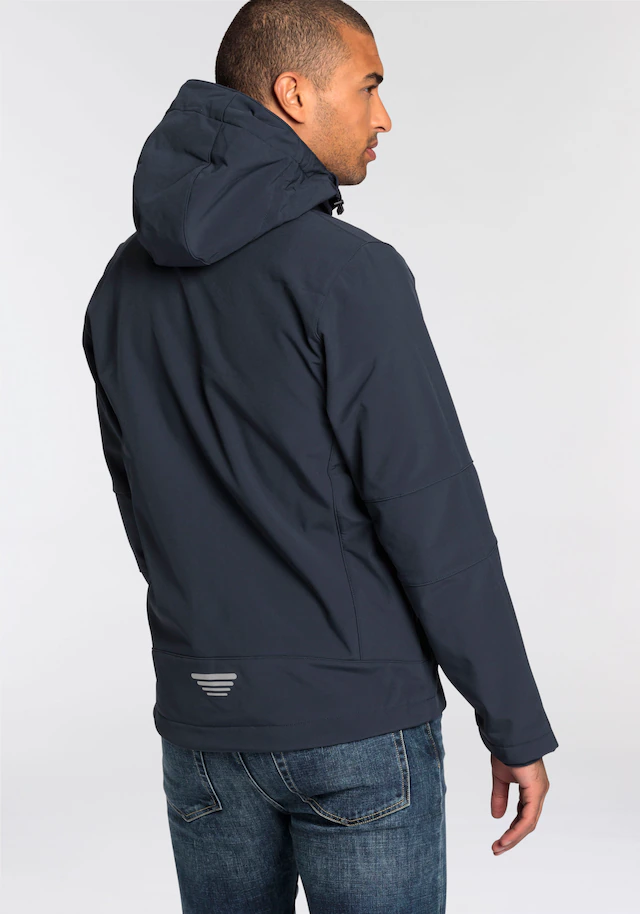 CMP Softshelljacke mit Kapuze mit hochschließendem Kragen, 3-lagig, wasserabweisend, winddicht