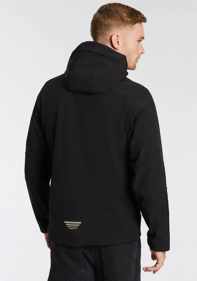CMP Softshelljacke mit Kapuze mit hochschließendem Kragen, 3-lagig, wasserabweisend, winddicht