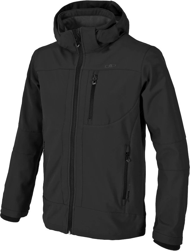 CMP Softshelljacke mit Kapuze mit hochschließendem Kragen, 3-lagig, wasserabweisend, winddicht