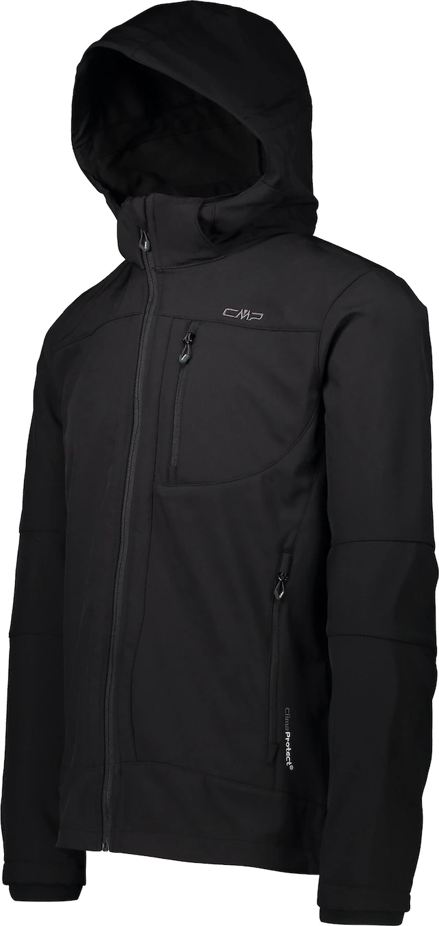 CMP Softshelljacke mit Kapuze mit hochschließendem Kragen, 3-lagig, wasserabweisend, winddicht