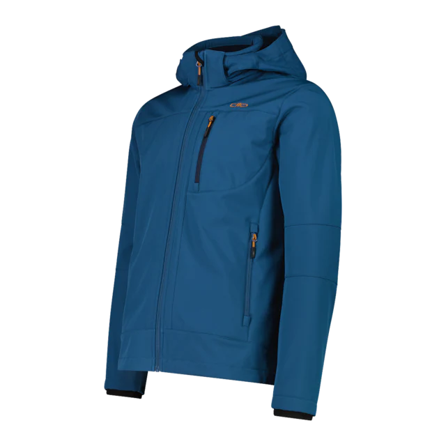 CMP Softshelljacke mit Kapuze mit hochschließendem Kragen, 3-lagig, wasserabweisend, winddicht