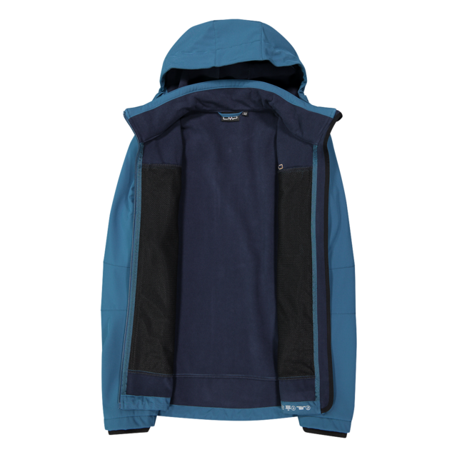 CMP Softshelljacke mit Kapuze mit hochschließendem Kragen, 3-lagig, wasserabweisend, winddicht