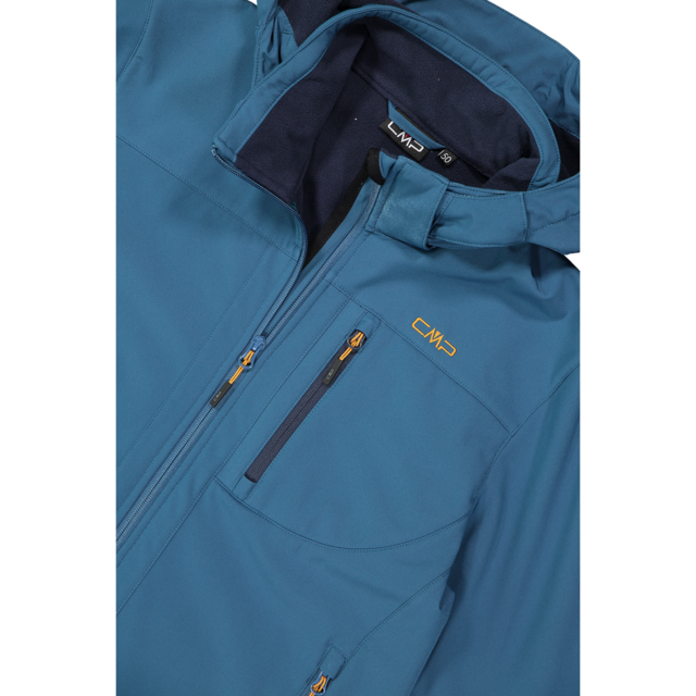 CMP Softshelljacke mit Kapuze mit hochschließendem Kragen, 3-lagig, wasserabweisend, winddicht