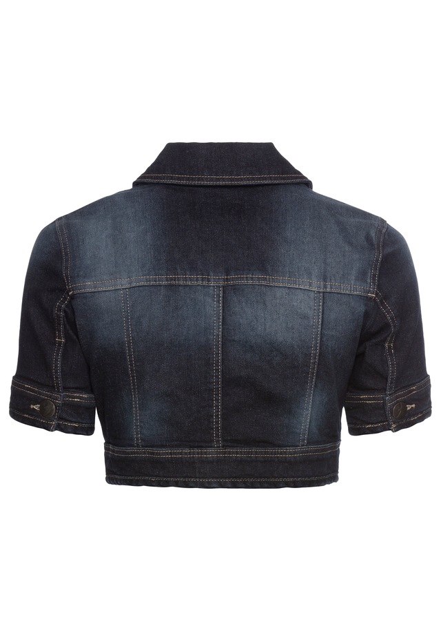 Arizona Jeansjacke aus Baumwollmischung, figurbetont, extrakurz, in Stretch-Qualität