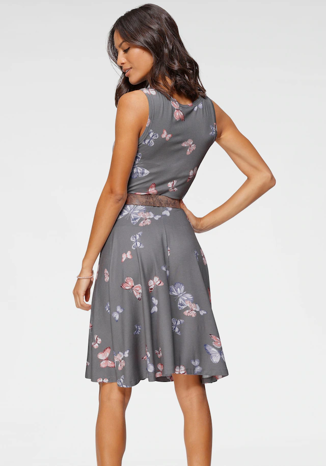 Laura Scott Sommerkleid figurbetonte Passform, femininer Stil, aus Viskosemischung