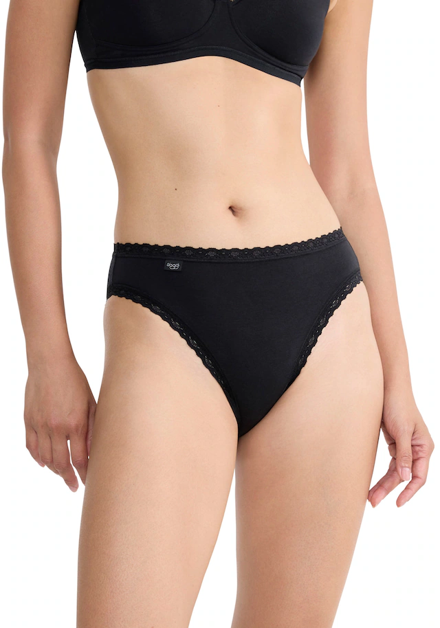 sloggi Taillenslip »24/7 Cotton Lace« mit edler Spitze und flachen Nähten