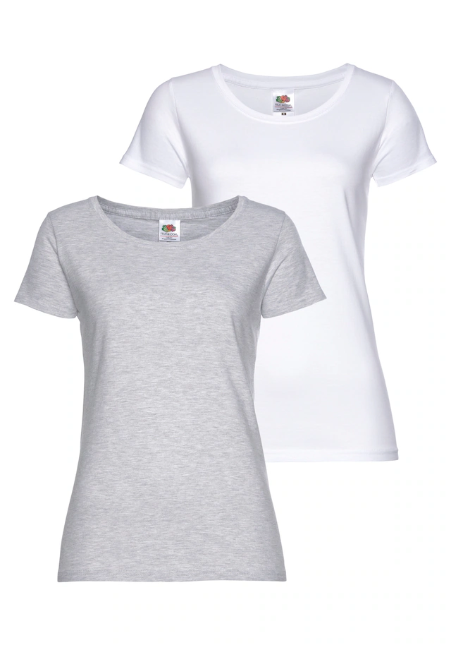 Fruit of the Loom Rundhalsshirt »Lady Fit Premium« Packung, 2er-Pack, 2 Stk.