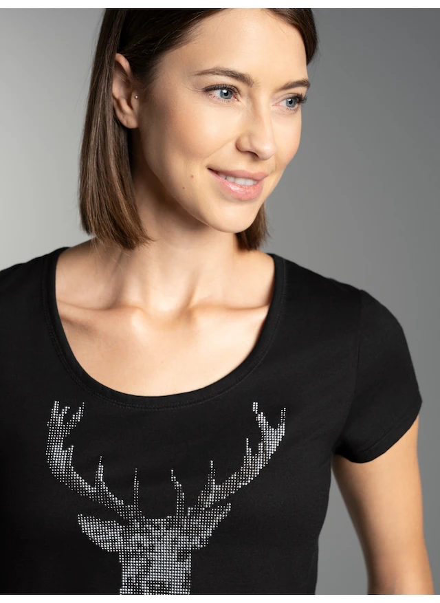 Trigema T-Shirt »TRIGEMA T-Shirt Glitzer-Hirsch« 1 Stk.