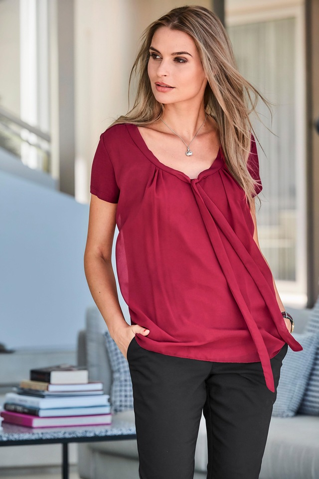 Aniston SELECTED Shirtbluse mit gedoppeltem Vorderteil