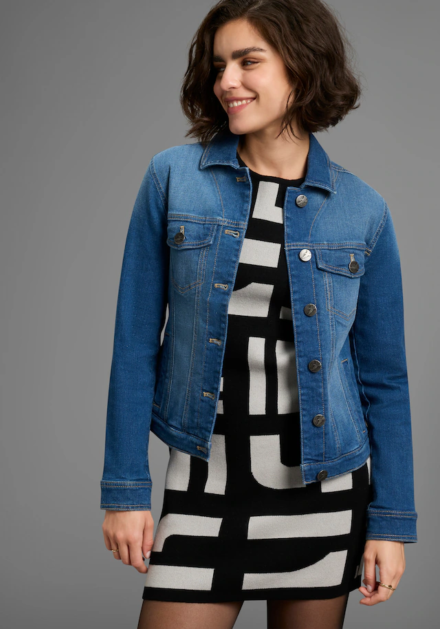 Arizona Jeansjacke aus Baumwollmischung, figurbetont, in Stretch-Qualität