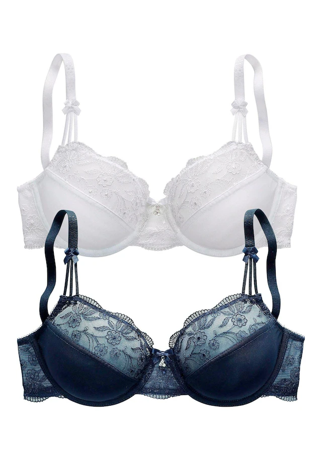 Nuance by Lascana Bügel-BH Packung, mit Stickereispitze, als Dessous-Set kombinierbar, große Größen