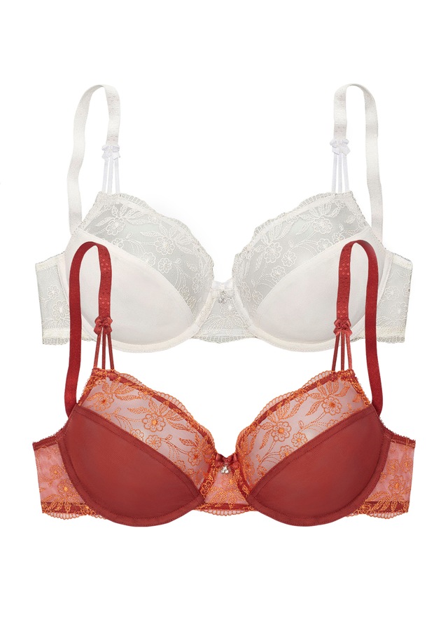 Nuance by Lascana Bügel-BH Packung, mit Stickereispitze, als Dessous-Set kombinierbar, große Größen