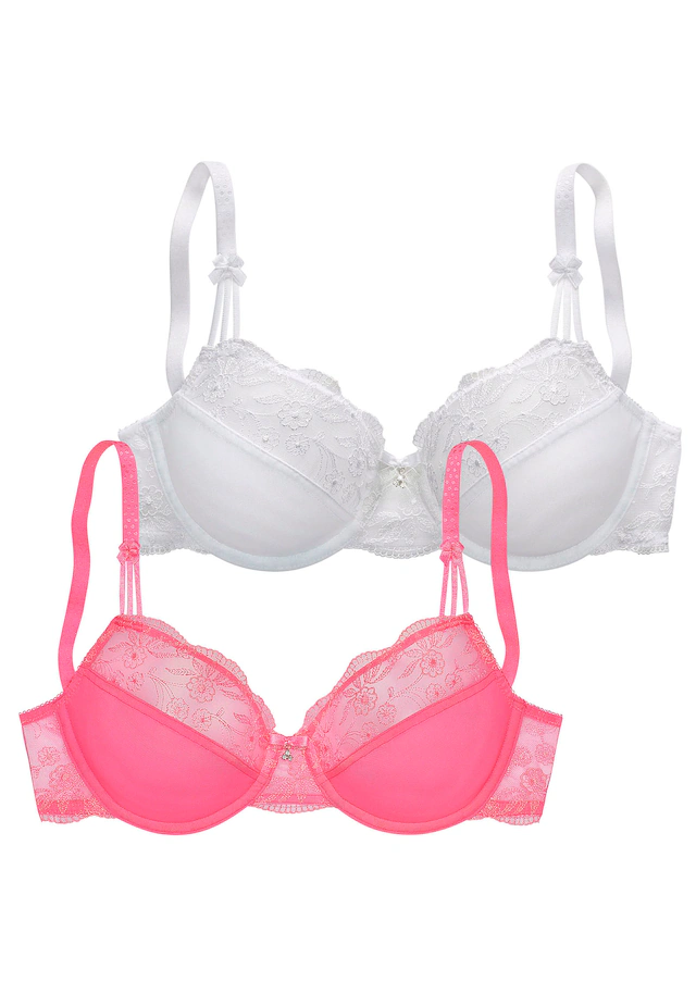 Nuance by Lascana Bügel-BH Packung, mit Stickereispitze, als Dessous-Set kombinierbar, große Größen