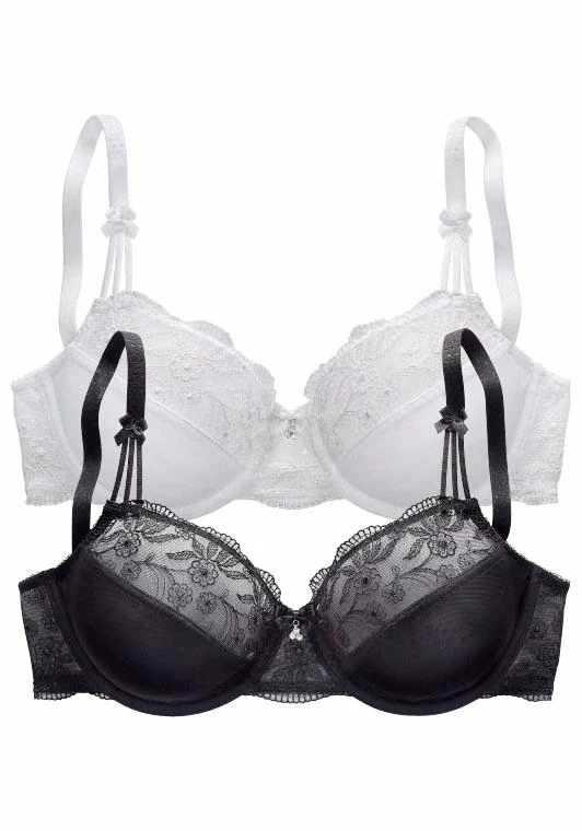 Nuance by Lascana Bügel-BH Packung, mit Stickereispitze, als Dessous-Set kombinierbar, große Größen