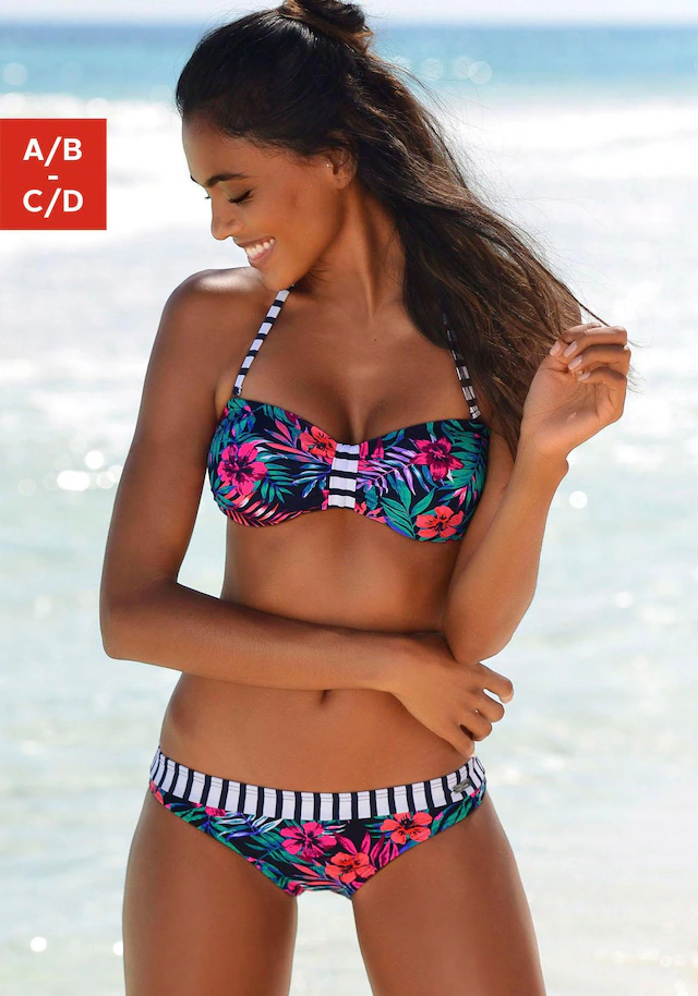 Venice Beach Bandeau-Bikini-Top »Summer« mit kontrastfarbener Schlaufe