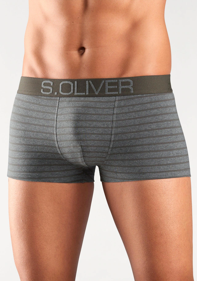 s.Oliver Hipster Packung, 4 Stk. knapp sitzende Boxershorts für Herren aus Baumwoll-Mix