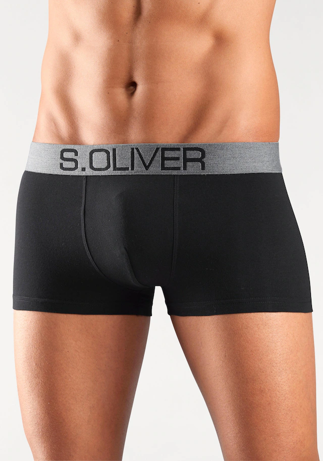 s.Oliver Hipster Packung, 4 Stk. knapp sitzende Boxershorts für Herren aus Baumwoll-Mix
