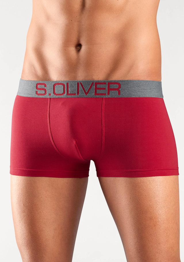 s.Oliver Hipster Packung, 4 Stk. knapp sitzende Boxershorts für Herren aus Baumwoll-Mix