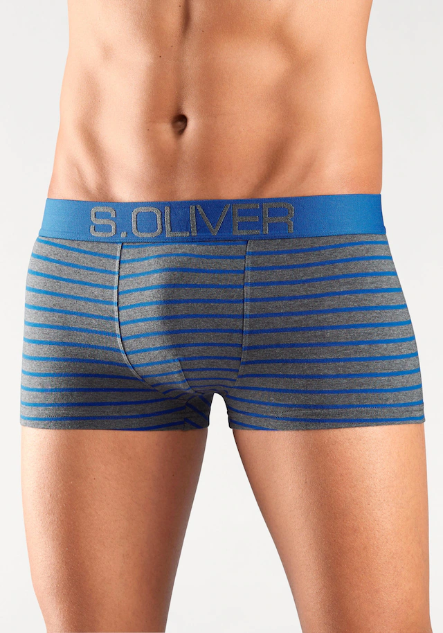 s.Oliver Hipster Packung, 4 Stk. knapp sitzende Boxershorts für Herren aus Baumwoll-Mix