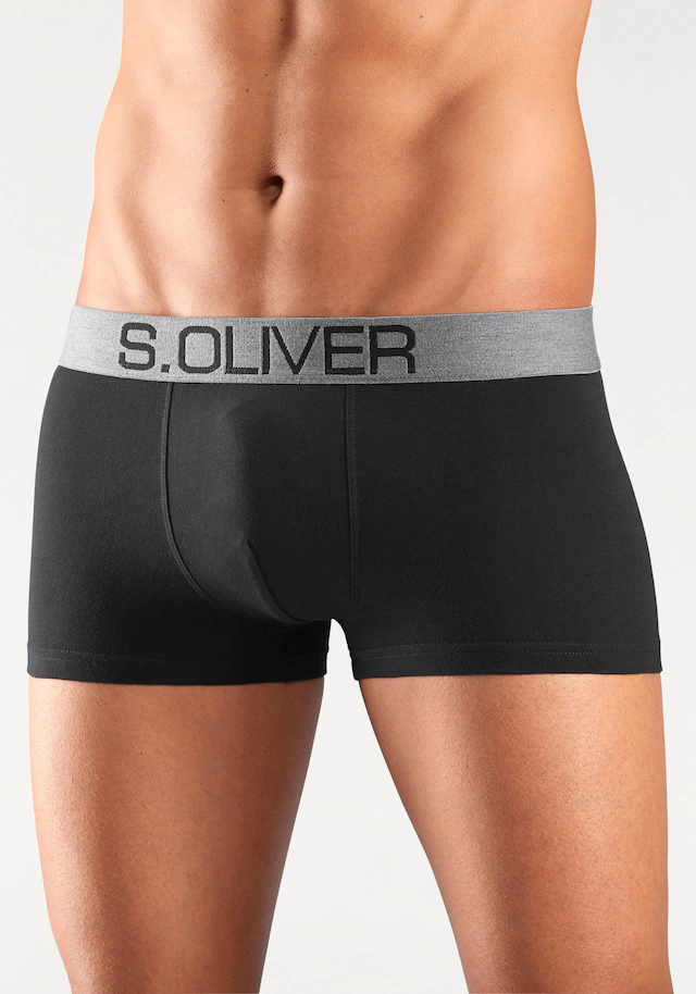 s.Oliver Hipster Packung, 4 Stk. knapp sitzende Boxershorts für Herren aus Baumwoll-Mix