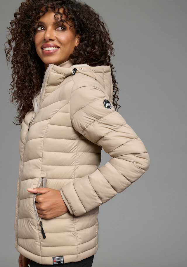 Polarino Steppjacke mit Kapuze Übergangsjacke für kühle Tage, aus leichtem Webmaterial