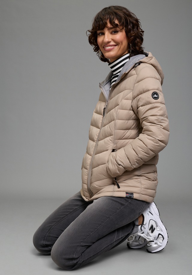 Polarino Steppjacke mit Kapuze Übergangsjacke für kühle Tage, aus leichtem Webmaterial