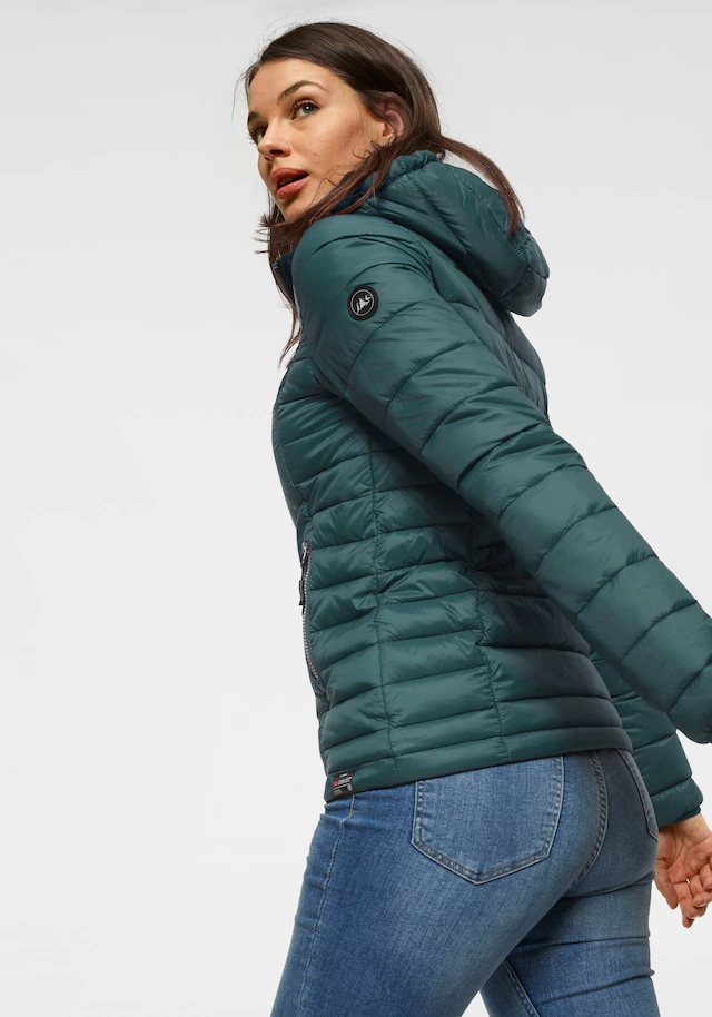 Polarino Steppjacke mit Kapuze Übergangsjacke für kühle Tage, aus leichtem Webmaterial