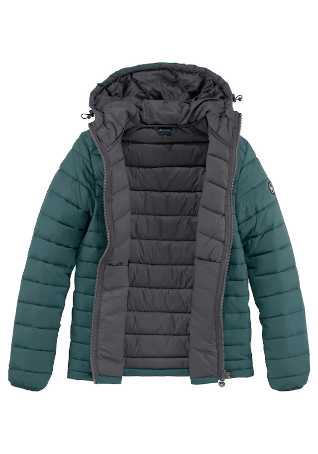 Polarino Steppjacke mit Kapuze Übergangsjacke für kühle Tage, aus leichtem Webmaterial