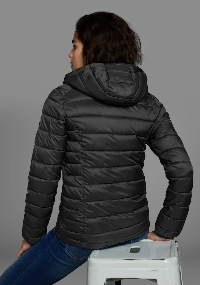 Polarino Steppjacke mit Kapuze Übergangsjacke für kühle Tage, aus leichtem Webmaterial