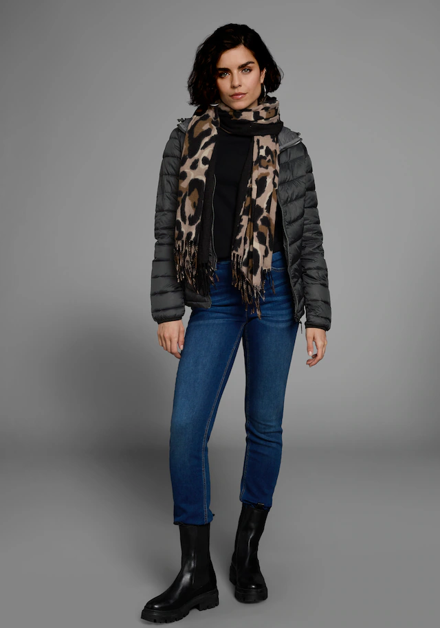 Polarino Steppjacke mit Kapuze Übergangsjacke für kühle Tage, aus leichtem Webmaterial