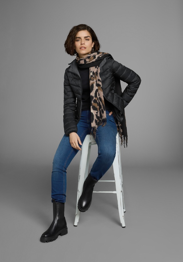 Polarino Steppjacke mit Kapuze Übergangsjacke für kühle Tage, aus leichtem Webmaterial