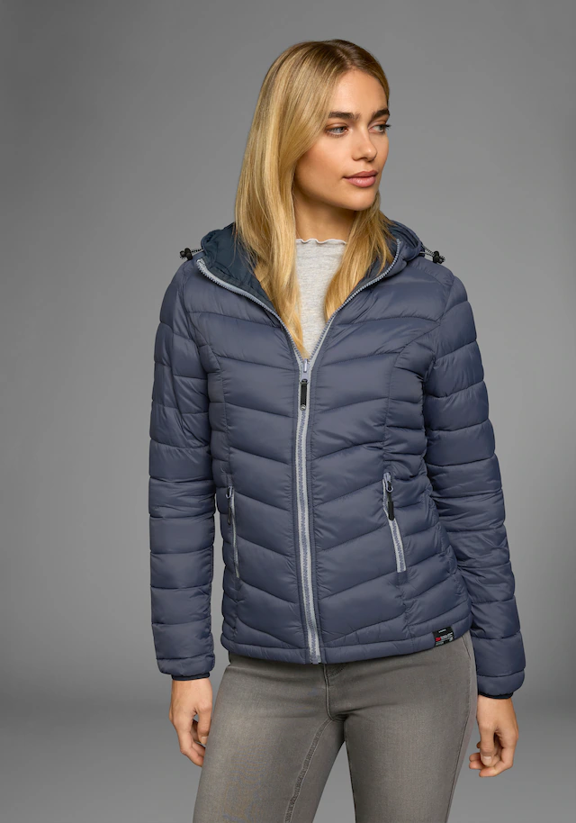 Polarino Steppjacke mit Kapuze Übergangsjacke für kühle Tage, aus leichtem Webmaterial