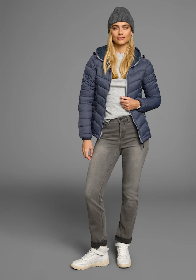 Polarino Steppjacke mit Kapuze Übergangsjacke für kühle Tage, aus leichtem Webmaterial