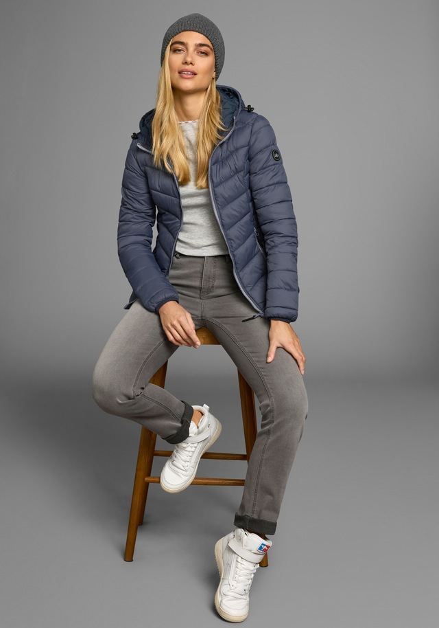 Polarino Steppjacke mit Kapuze Übergangsjacke für kühle Tage, aus leichtem Webmaterial