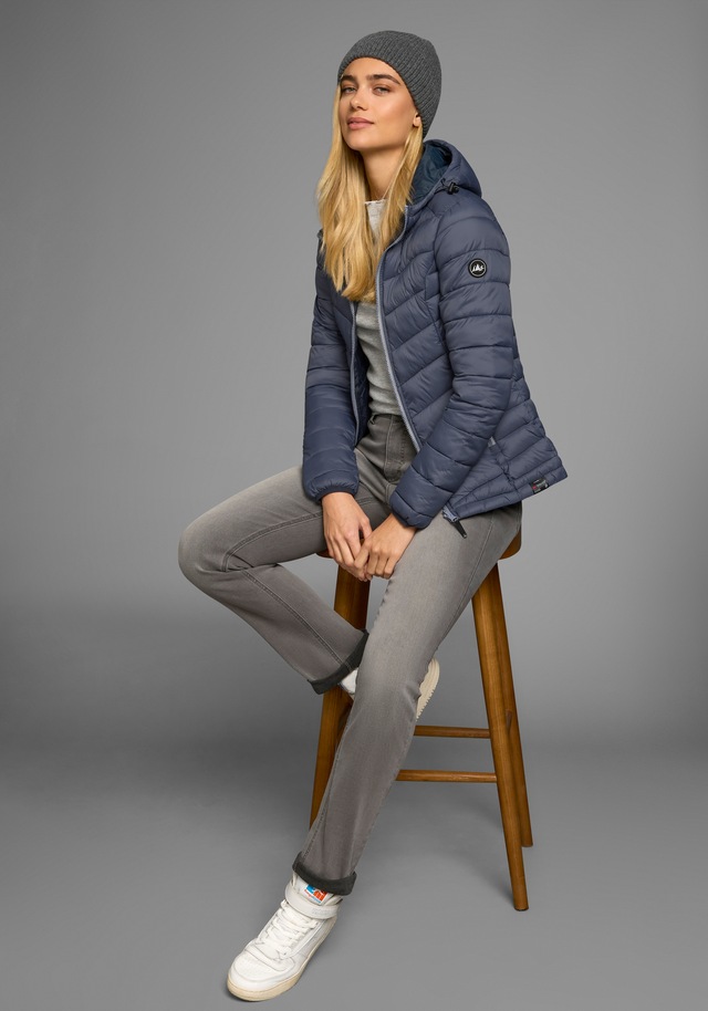 Polarino Steppjacke mit Kapuze Übergangsjacke für kühle Tage, aus leichtem Webmaterial