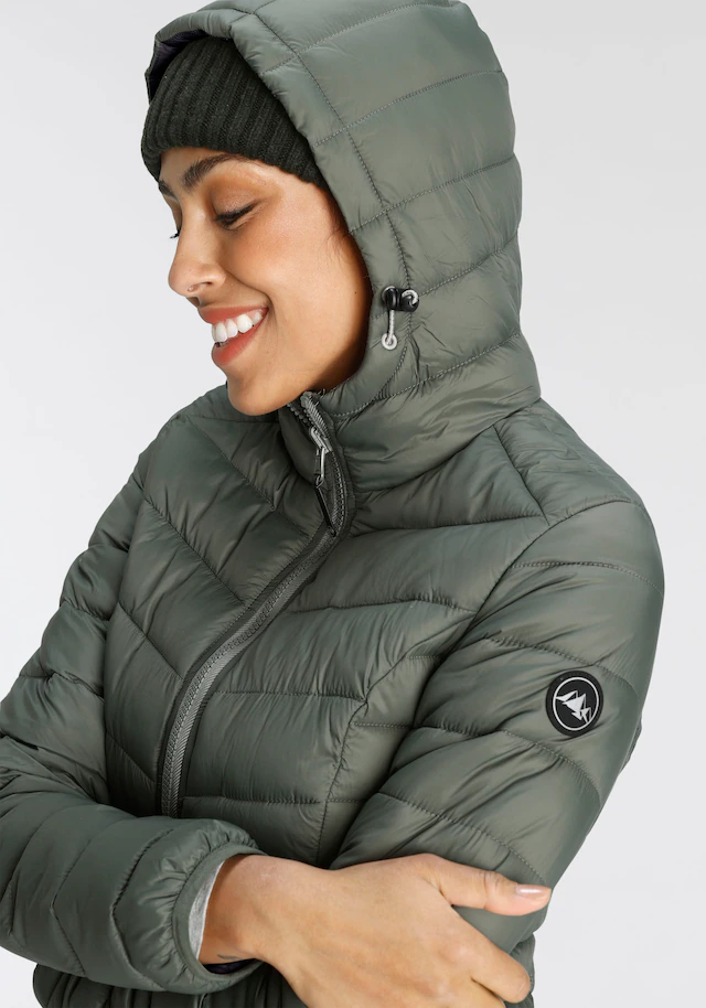 Polarino Steppjacke mit Kapuze Übergangsjacke für kühle Tage, aus leichtem Webmaterial