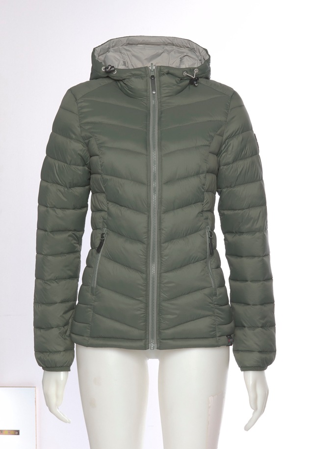 Polarino Steppjacke mit Kapuze Übergangsjacke für kühle Tage, aus leichtem Webmaterial