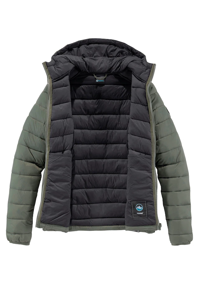 Polarino Steppjacke mit Kapuze Übergangsjacke für kühle Tage, aus leichtem Webmaterial