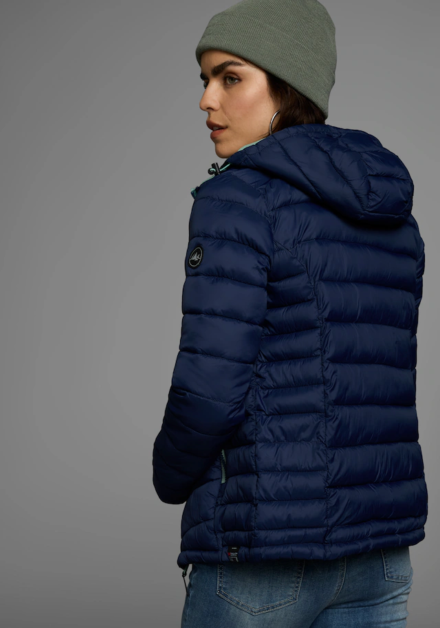 Polarino Steppjacke mit Kapuze Übergangsjacke für kühle Tage, aus leichtem Webmaterial