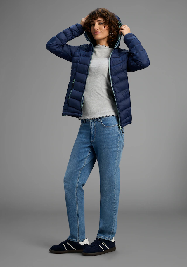 Polarino Steppjacke mit Kapuze Übergangsjacke für kühle Tage, aus leichtem Webmaterial