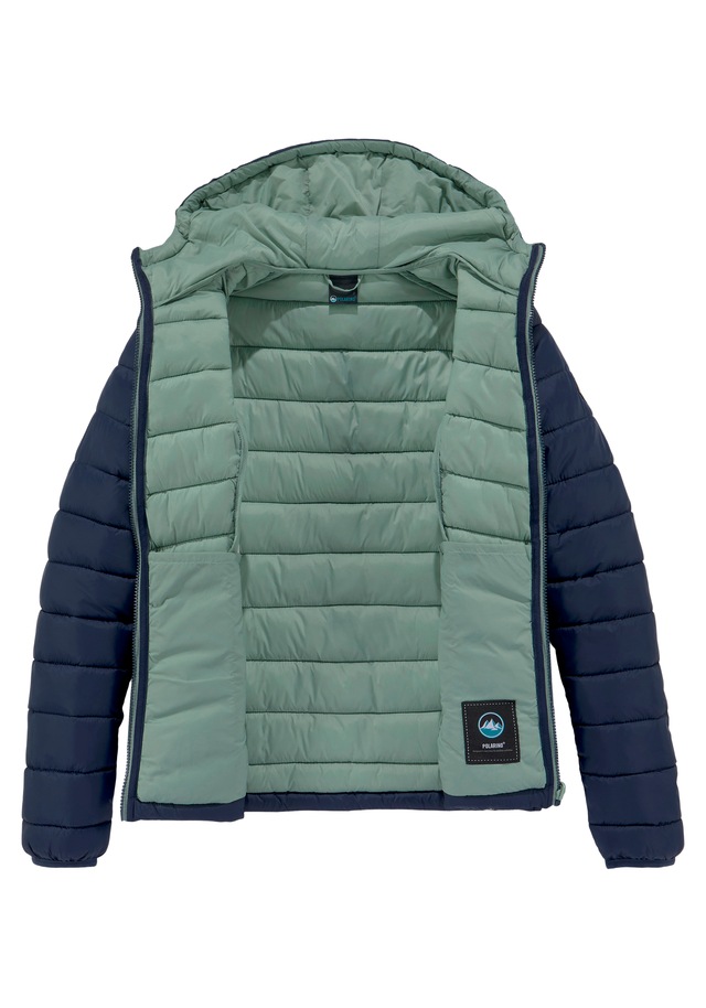 Polarino Steppjacke mit Kapuze Übergangsjacke für kühle Tage, aus leichtem Webmaterial