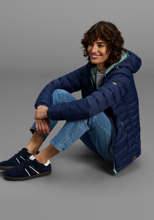 Polarino Steppjacke mit Kapuze Übergangsjacke für kühle Tage, aus leichtem Webmaterial