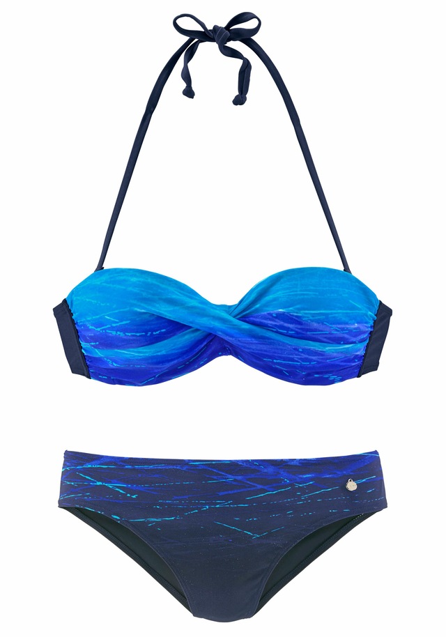LASCANA Bügel-Bandeau-Bikini mit Farbverlauf in Batik-Optik