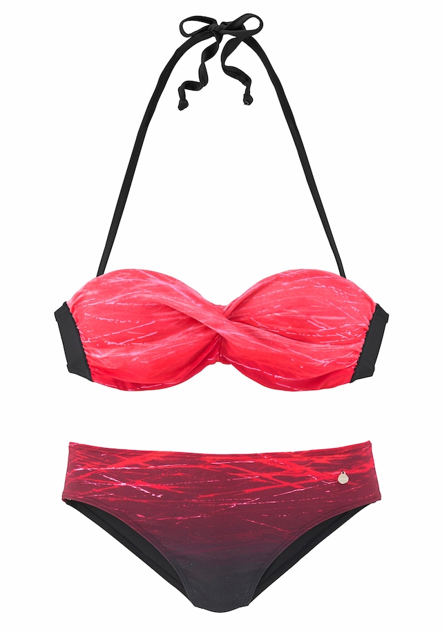 LASCANA Bügel-Bandeau-Bikini mit Farbverlauf in Batik-Optik