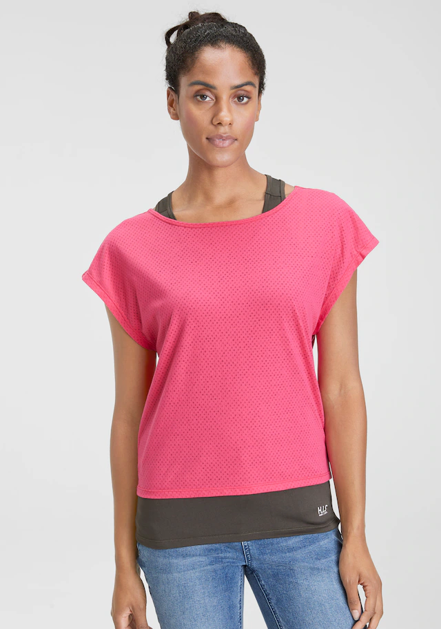 H.I.S Trainingsshirt »2-tlg. Shirt & Top« Spar-Set, 2 Stk. Kurzarm, bequeme Passform, sportlich, atmungsaktives Material
