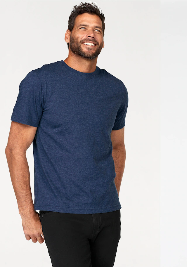 Man's World Rundhalsshirt 2er-Pack, Kurzarm, Basic-Stil, aus Baumwollmischung, 2er-Pack