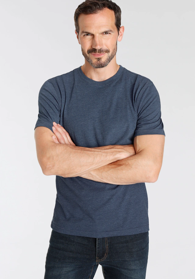 Man's World Rundhalsshirt 2er-Pack, Kurzarm, Basic-Stil, aus Baumwollmischung, 2er-Pack