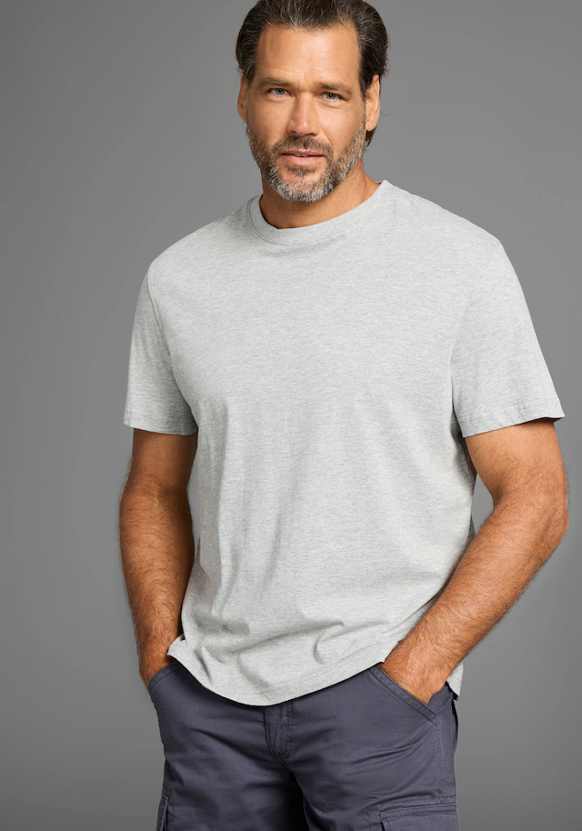 Man's World Rundhalsshirt 2er-Pack, Kurzarm, Basic-Stil, aus Baumwollmischung, 2er-Pack
