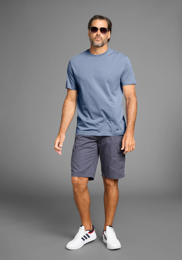 Man's World Rundhalsshirt 2er-Pack, Kurzarm, Basic-Stil, aus Baumwollmischung, 2er-Pack