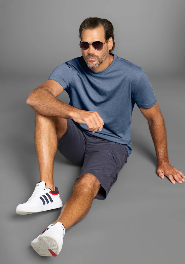Man's World Rundhalsshirt 2er-Pack, Kurzarm, Basic-Stil, aus Baumwollmischung, 2er-Pack